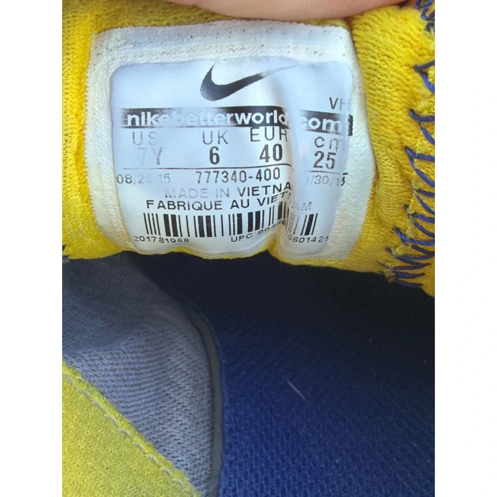 Nike Dual Fusion Trail Blue Yellow Kids Running Shoes 777340-400 Size 7Y